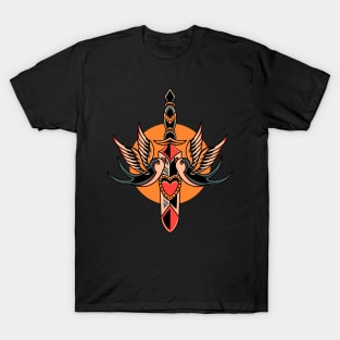 swallow and dagger tattoo T-Shirt